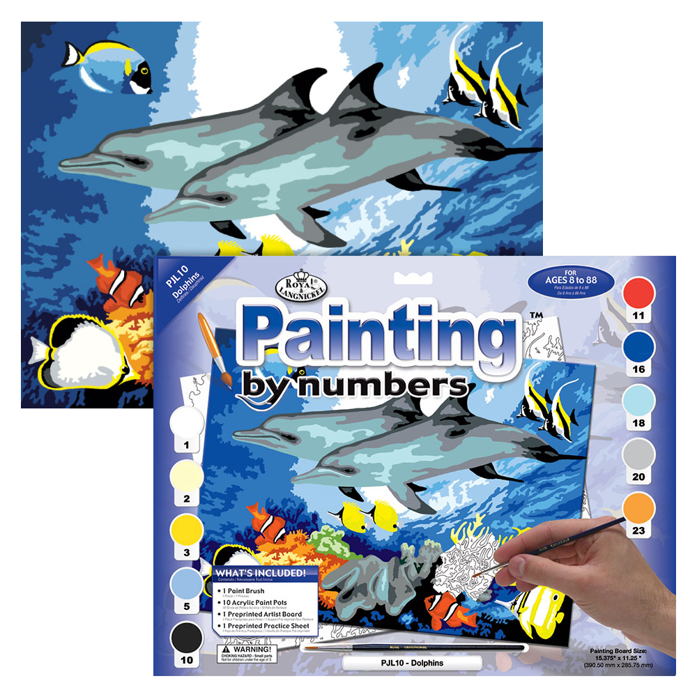 Malování podle čísel formát A3 - Delfíni