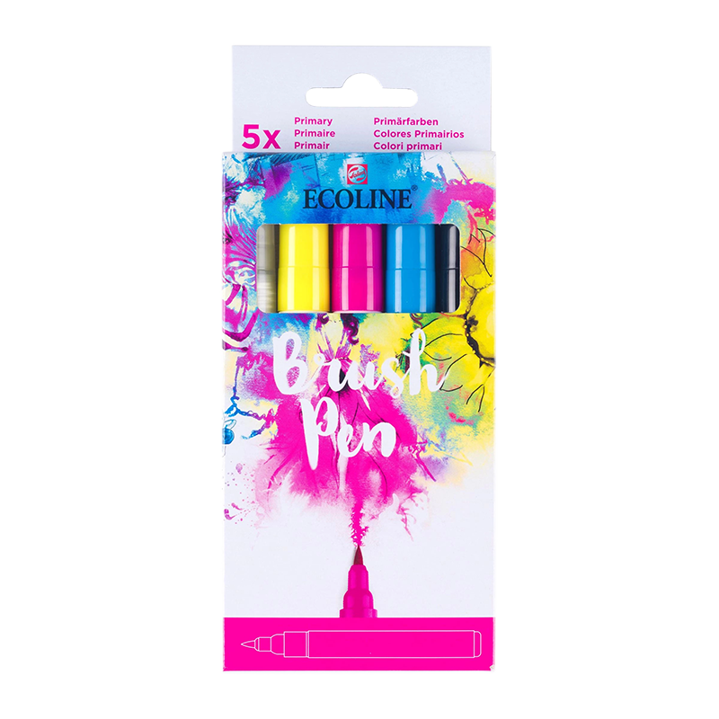 Ecoline Brush Pen sada Primary - 5 barev