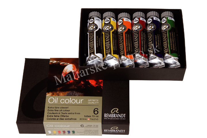 Olejové barvy REMBRANDT - štartovací set 6 x 15 ml