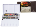 Akvarelové barvy REMBRANDT - základny set 12 kalíšků - plechový box