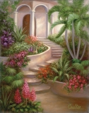 Malování na plátno s předlohou - Tropical Garden by Linda Coulter