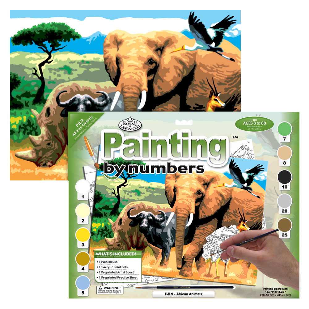 Malování podle čísel formát A3 - Africká zvířata