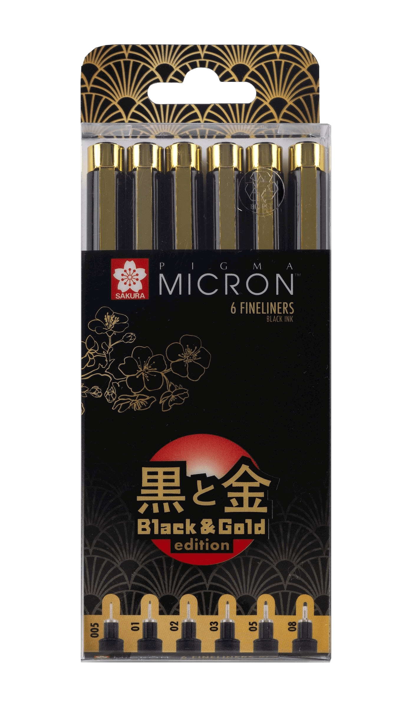 Sakura Pigma Micron Black & Gold - 6 kusů