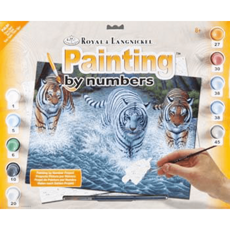 Malování podle čísel formát A3 - Tři tygři