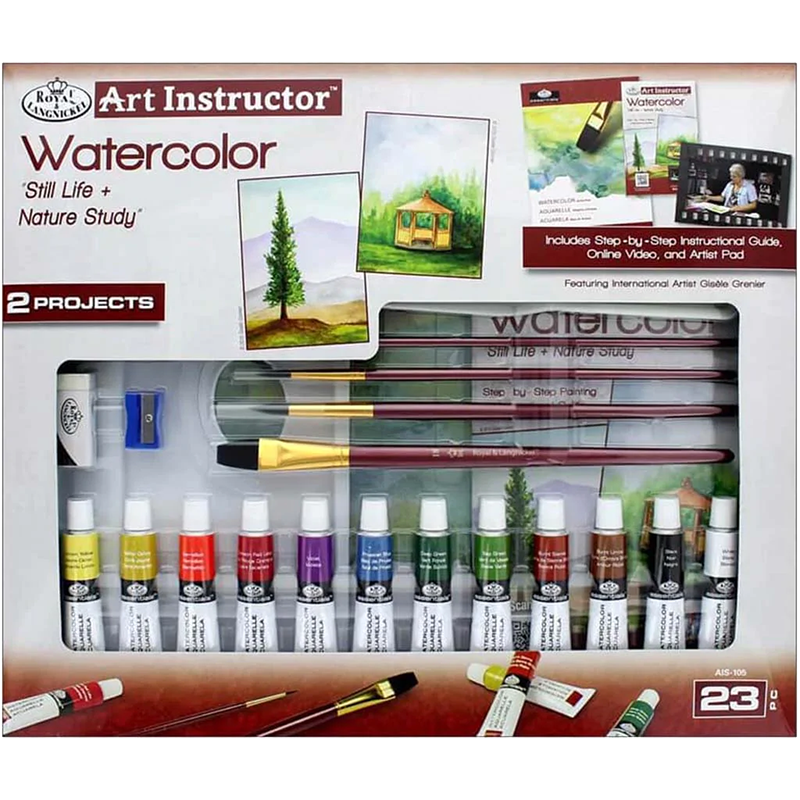 Sada akvarelových barev Royal Langnickel s instruktorem - 23ks