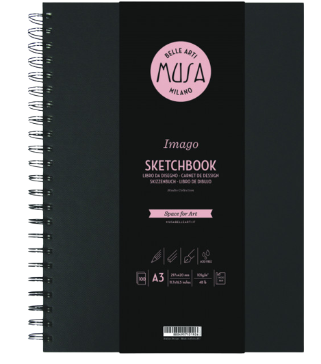 Sketchbook MUSA Imago 100 listů - 105g - různé velikosti