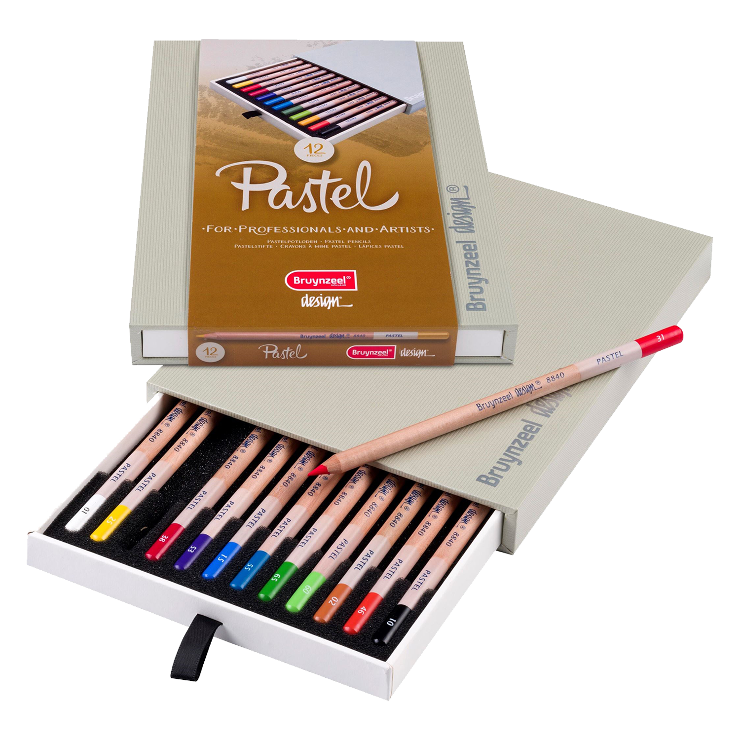 Bruynzeel Design pastelové tužky v boxu 12 barev