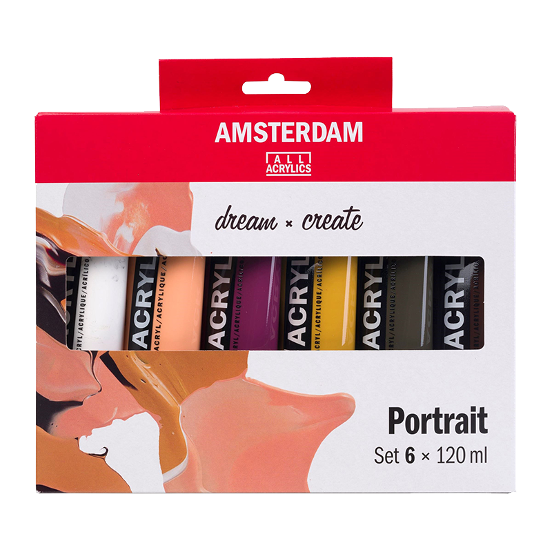 Akrylové barvy AMSTERDAM Standard Series Portrait sada - 6 x 120 ml