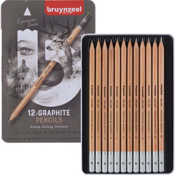 Grafitové tužky Bruynzeel Expression - sada 12 ks