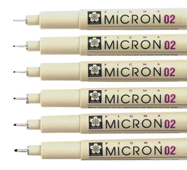 Technické pero SAKURA Pigma® Micron 02 - 0,3 mm černé