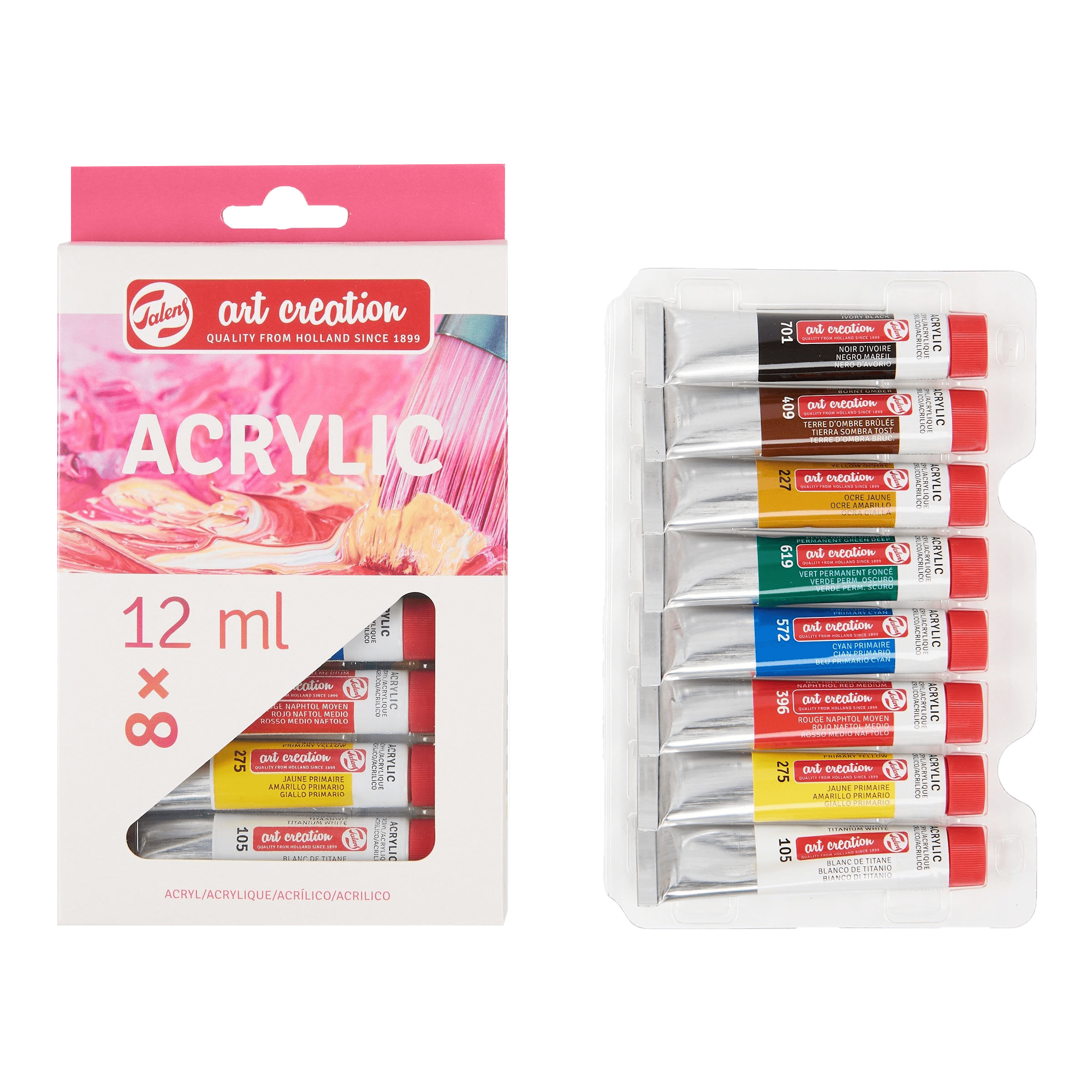 Akrylové barvy Talens ArtCreation - set 8x12 ml