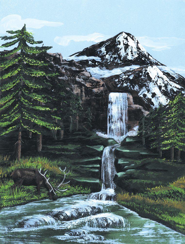 Malování podle čísel na plátno - Horský vodopád