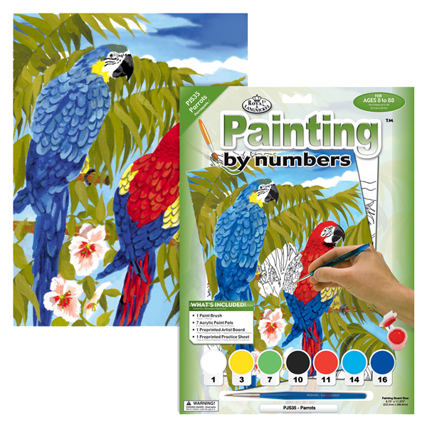 Malování podle čísel formát A4 - Papoušky