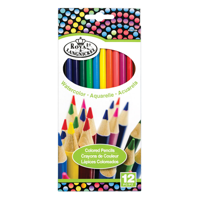 Akvarelové barevné tužky Royal & Langnickel - sada 12 ks