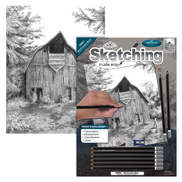 Kreativní sada na skicování - Stará stodola na venkově