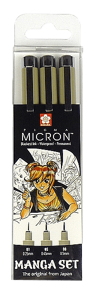 Manga Pigma® Micron pera - set 3 ks