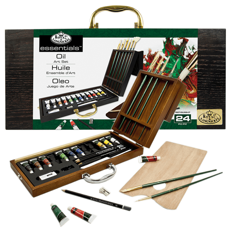 Olejový malířský set v dřevěném boxu Royal & Langnickel - set 24ks