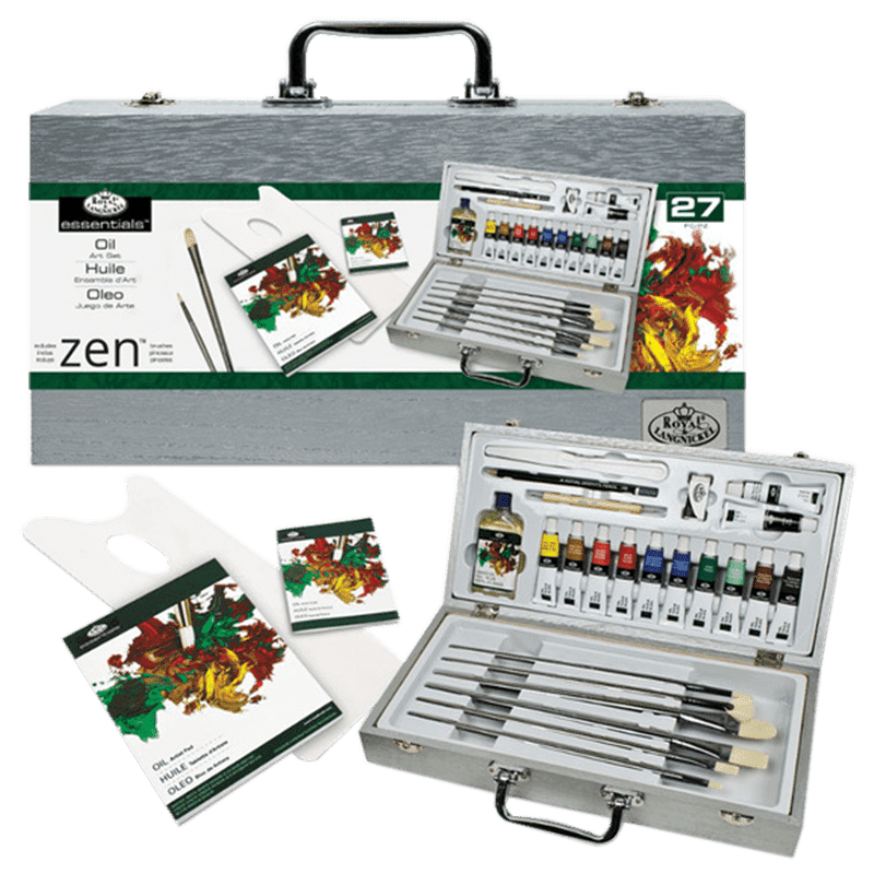 Olejový malířský set v dřevěném boxu - Royal & Langnickel ZEN - set 27ks