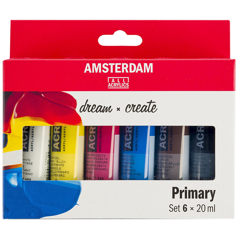 Akrylové barvy Amsterdam – set 6x20 ml - Primary