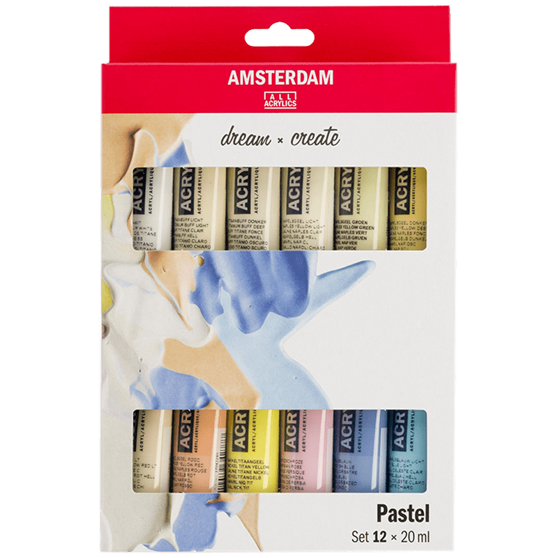Akrylové barvy Amsterdam – set 12x20ml - Pastels