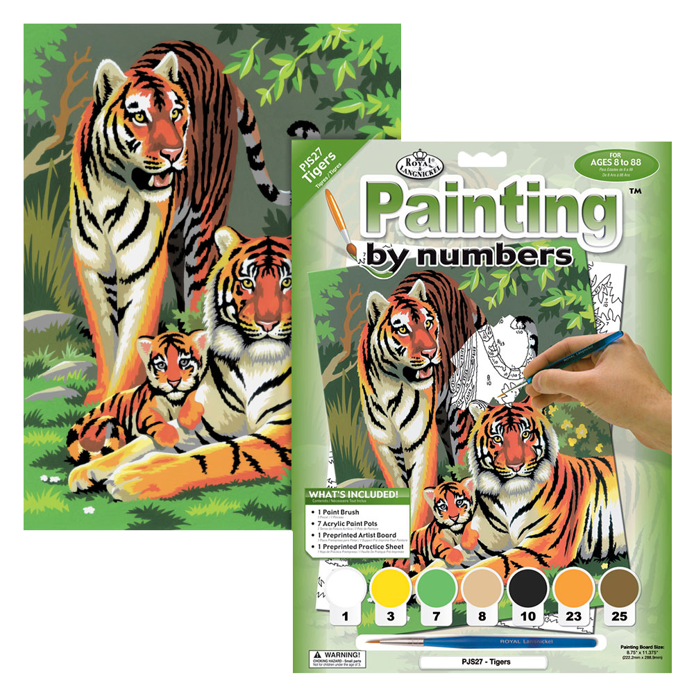 Malování podle čísel formát A4 - Tygři