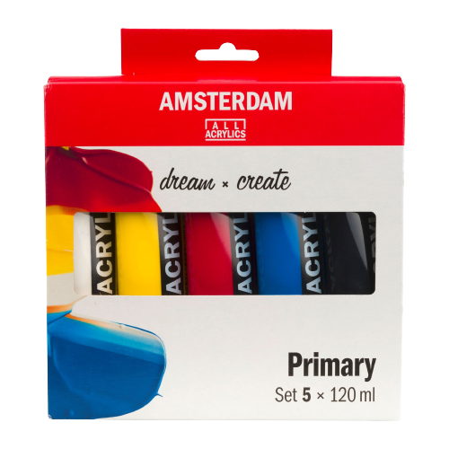 Akrylové barvy Amsterdam Standard Series 120 ml - 5ks - Primary set