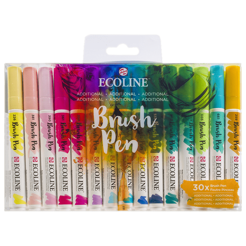 Akvarelové pera Ecoline - Additional - sada 30 ks