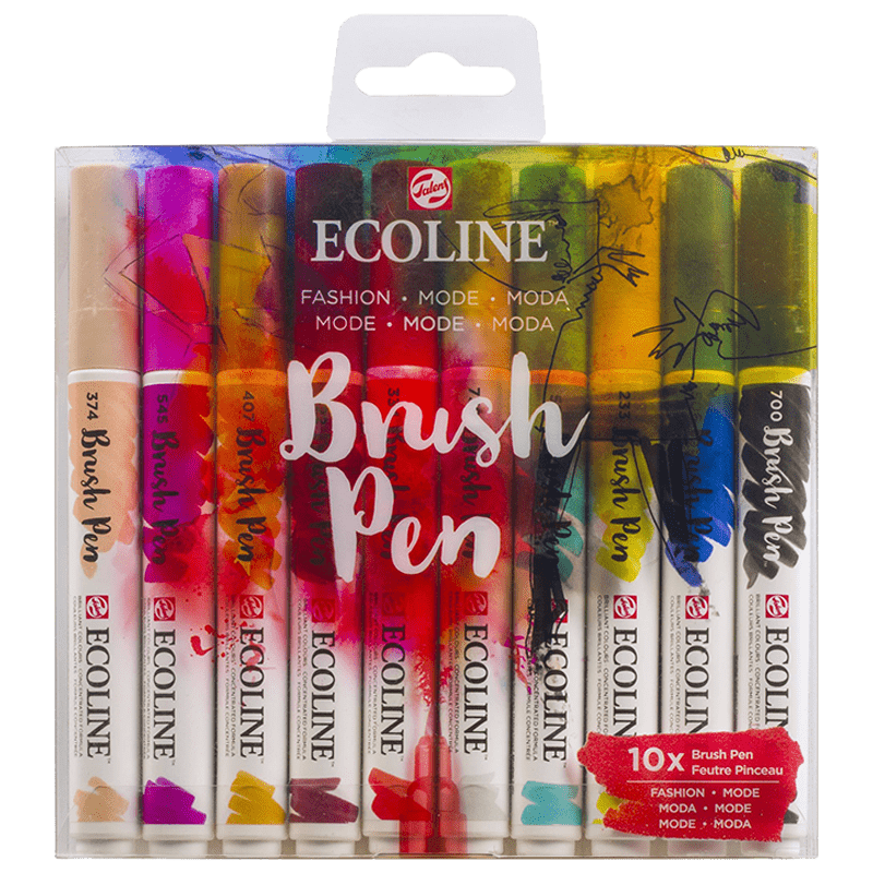 Akvarelové pera Ecoline - sada 10 ks - Fashion
