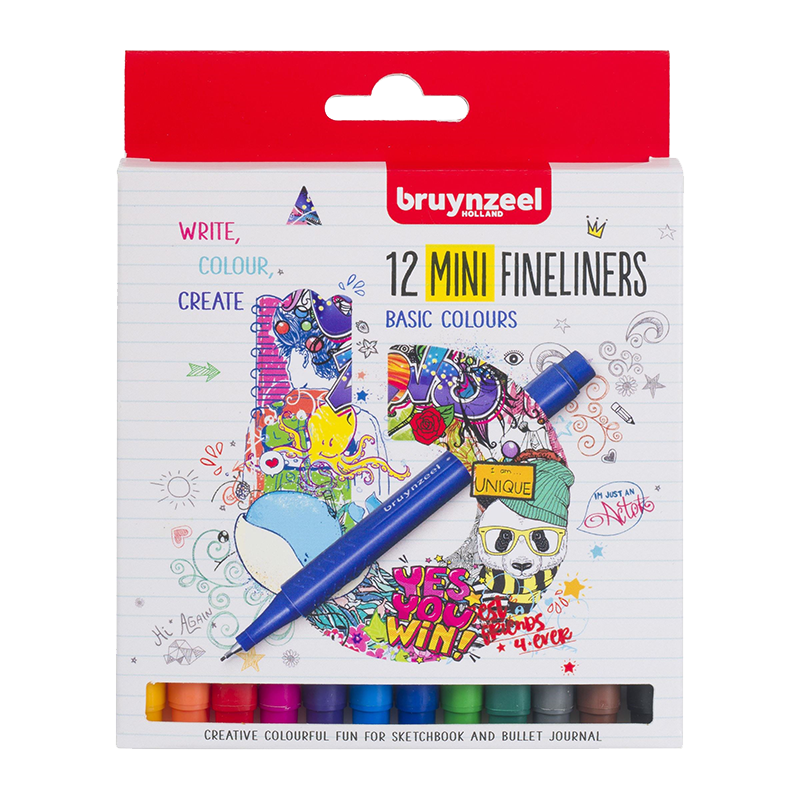 Bruynzeel Fineliners základní sada mini markerů - 12 ks