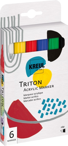 Sada akrylových markerů KREUL Triton edge - 6ks