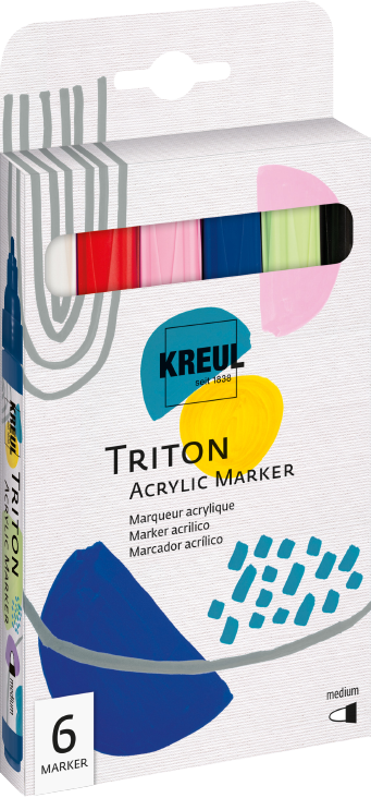 Sada akrylových markerů KREUL Triton medium - 6ks