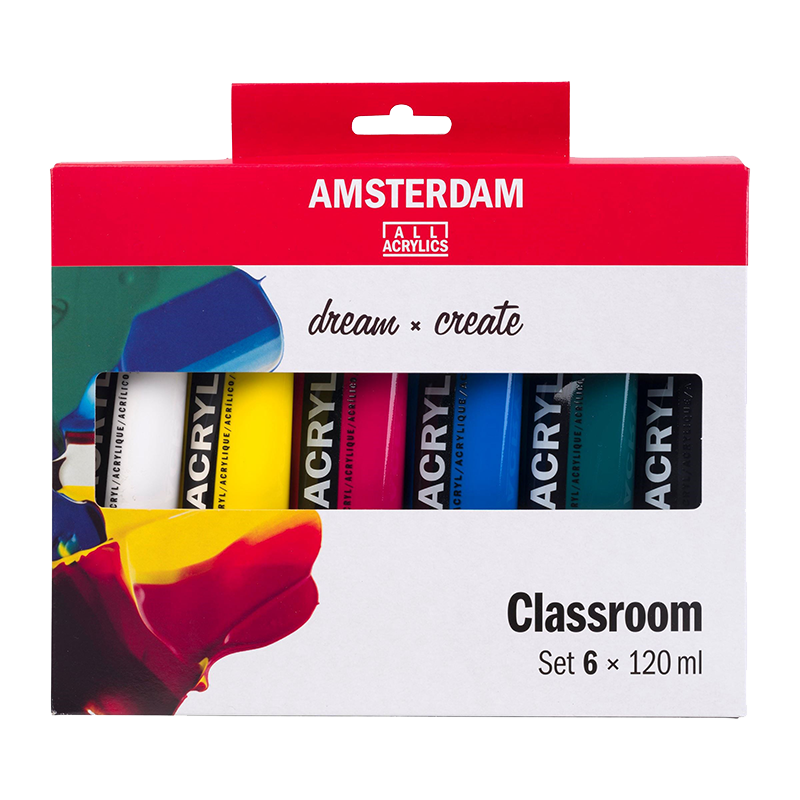 Akrylové barvy AMSTERDAM Standard Series Classroom set - 6x120 ml