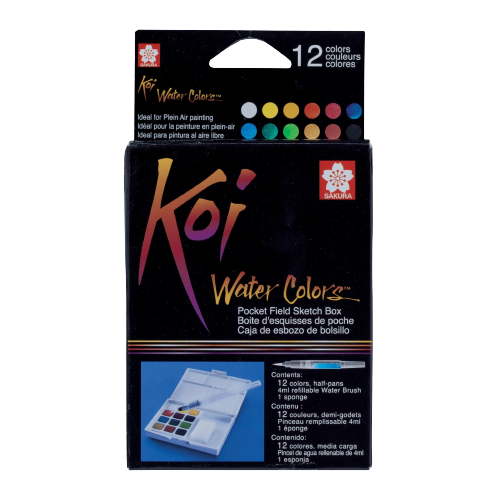 Sketch box s akvarelovými barvami Sakura Koi - 12 kusů