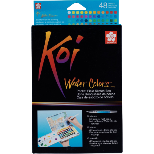 Sketch box s akvarelovými barvami Sakura Koi - 48 kusů