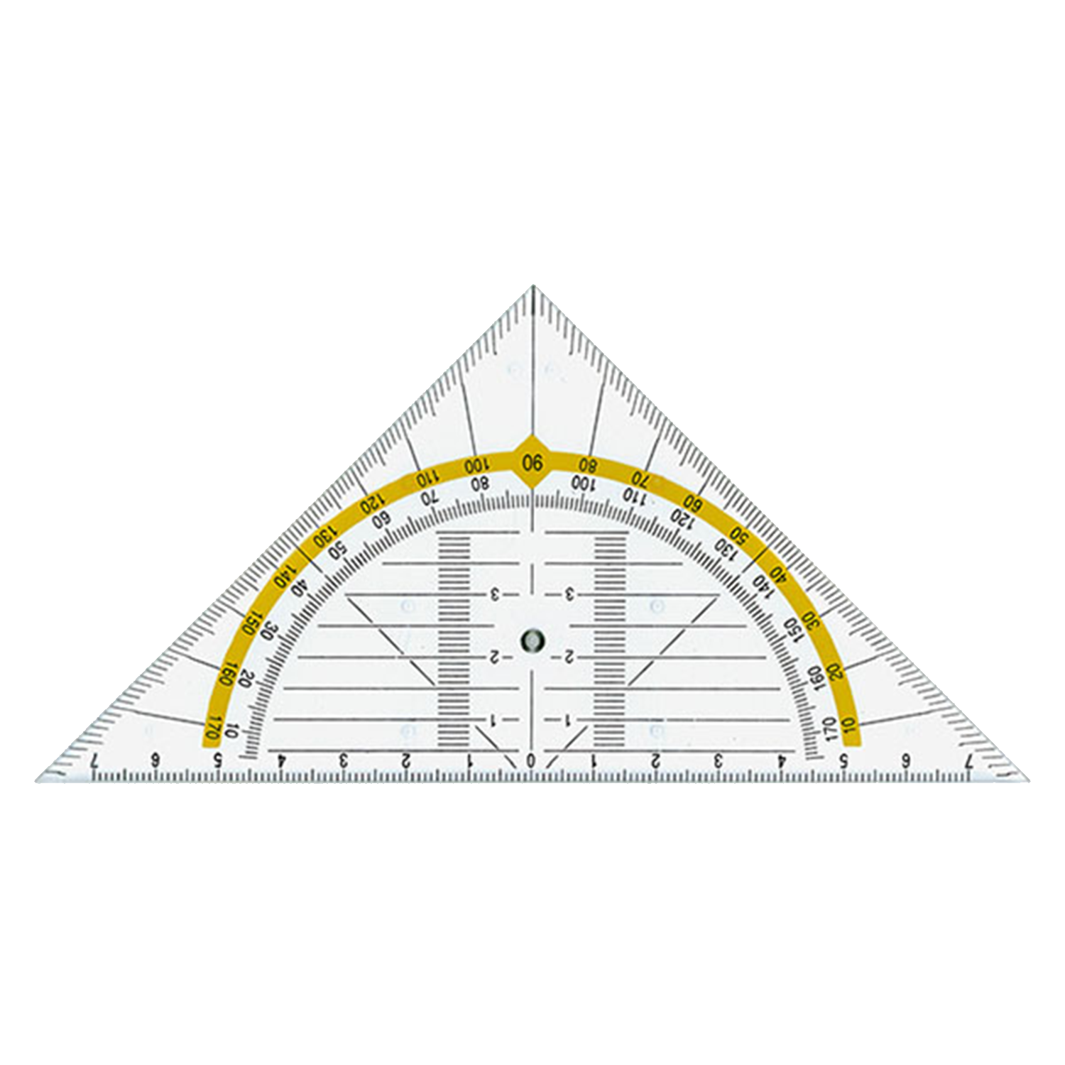 Leniar - geometrický trojúhelník s úhloměrem - 16 cm