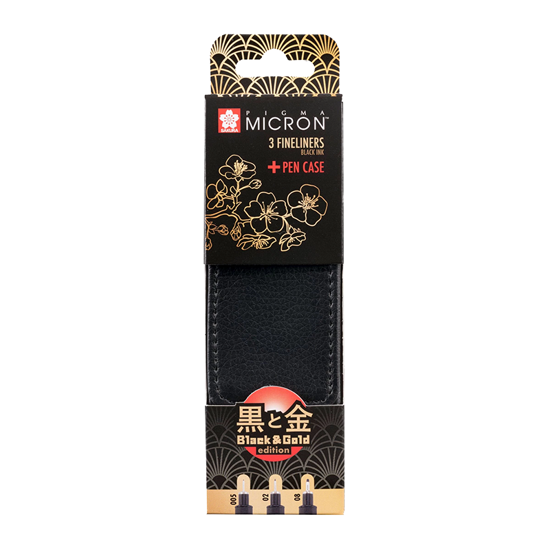 Sakura set Pigma Micron Black & Gold Edition 3ks + pouzdro