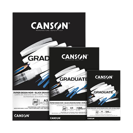 Blok Canson Graduate Black 120 g/m² - 20 listů - různé velikosti