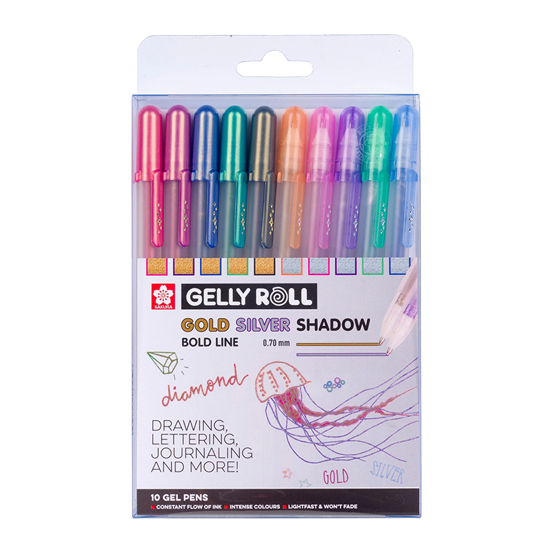 Sakura Gelly Roll Gold & Silver Shadow sada 10ks